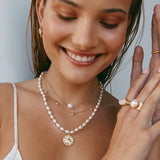 Pearl Teardrop Necklace Gold