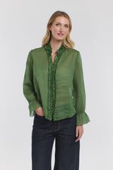 Vanessa Frill Shirt - Moss