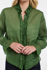 Vanessa Frill Shirt - Moss