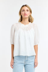 Ariel Pintuck Top - White