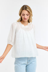 Ariel Pintuck Top - White