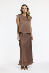 Sterling Satin Skirt - Coco