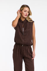 Mara Linen Zip Top
