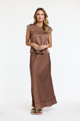 Sterling Satin Skirt - Coco