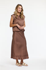 Sterling Satin Skirt - Coco