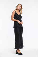 Sterling Satin Skirt - Black