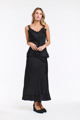Sterling Satin Skirt - Black