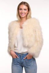 Feather Bolero - Chalk