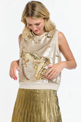 Sequins Tank - Pearl/Gold