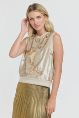 Sequins Tank - Pearl/Gold