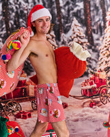 Red Boucle Santa Sack