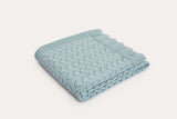 Mica Chevron Pointelle Blanket - Duck Egg
