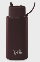 Ceramic Reusable Bottle with Straw Lid 1L - Chocolate