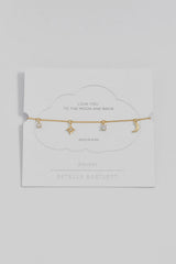 CZ Moon and Stars Charm Bracelet