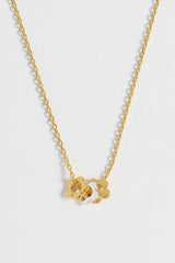 Trio Flower Necklace Gold and Silver Plated