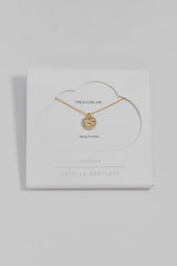 Hammered CZ Circle Necklace