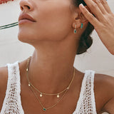 Green Crystal Deco Hoops