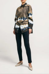 Stretch Cotton Cocoon Oversized Shirt Frias Tie Dye