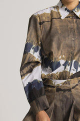 Stretch Cotton Cocoon Oversized Shirt Frias Tie Dye