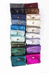 Coin Purse Metallic Blue Jeans