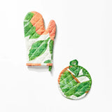 Hibiscus Coral Oven Mitts - Set of 2