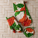 Hibiscus Coral Oven Mitts - Set of 2