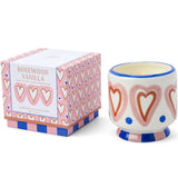 Adopo 8 oz Ceramic Candle Hearts Rosewood & Vanilla