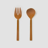Enamel Tan Salad Servers (set of 2)