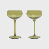The Lou Coupe Glass - Set of 2 Olive