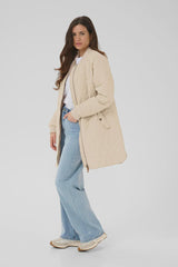 KAlelia Mid Length Quilt Jacket - Beige