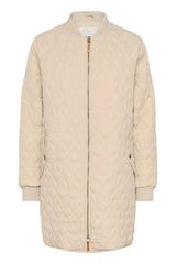 KAlelia Mid Length Quilt Jacket - Beige