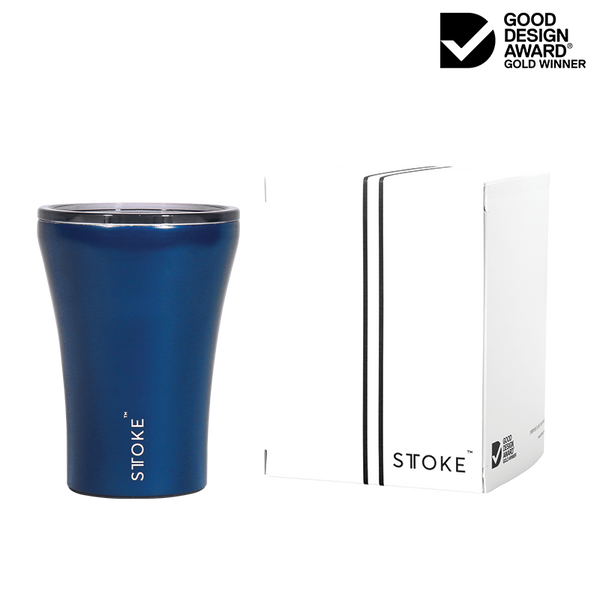 Sttoke Ceramic Reusable Cup 8oz Magnetic Blue