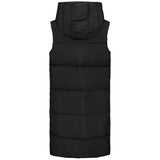 Kyri Women's Long Reversible Vest - Black/Caramel