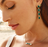 Green Ombre Bar Necklace
