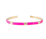 Hot Pink Enamel Deco Cuff