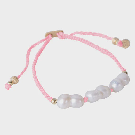Rice pearl rope bracelet - Pink