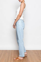 Cronulla Straight Leg Jean Bleach Wash Blue