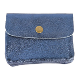 Coin Purse Metallic Blue Jeans