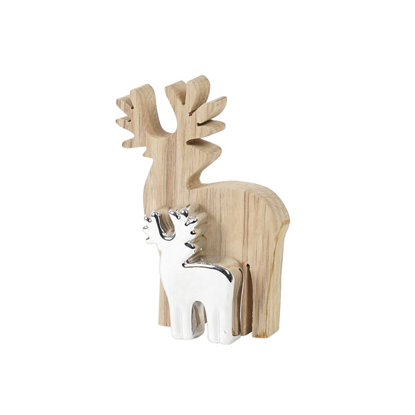 Bergen Timber Ceramic Natural Silver Deer Small