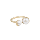 Double Pearl Ring Gold