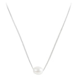 Pearl Teardrop Necklace Silver