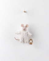 Storybook hanging furry mouse - white
