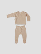 Wrap Top & Pant Set - Apricot Stripe