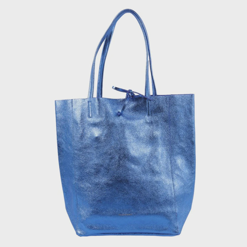 Large Tote Metallic Electric Blue