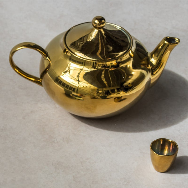 Good Morning Tea Pot Gold