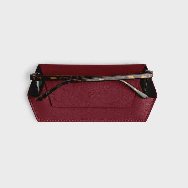 Fox and Leo glasses case - Burgundy