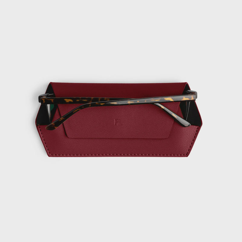 Fox and Leo glasses case - Burgundy