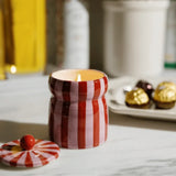 Cabana 6.5oz Red/Pink Striped Cabana w Lid - Pink Peppermint