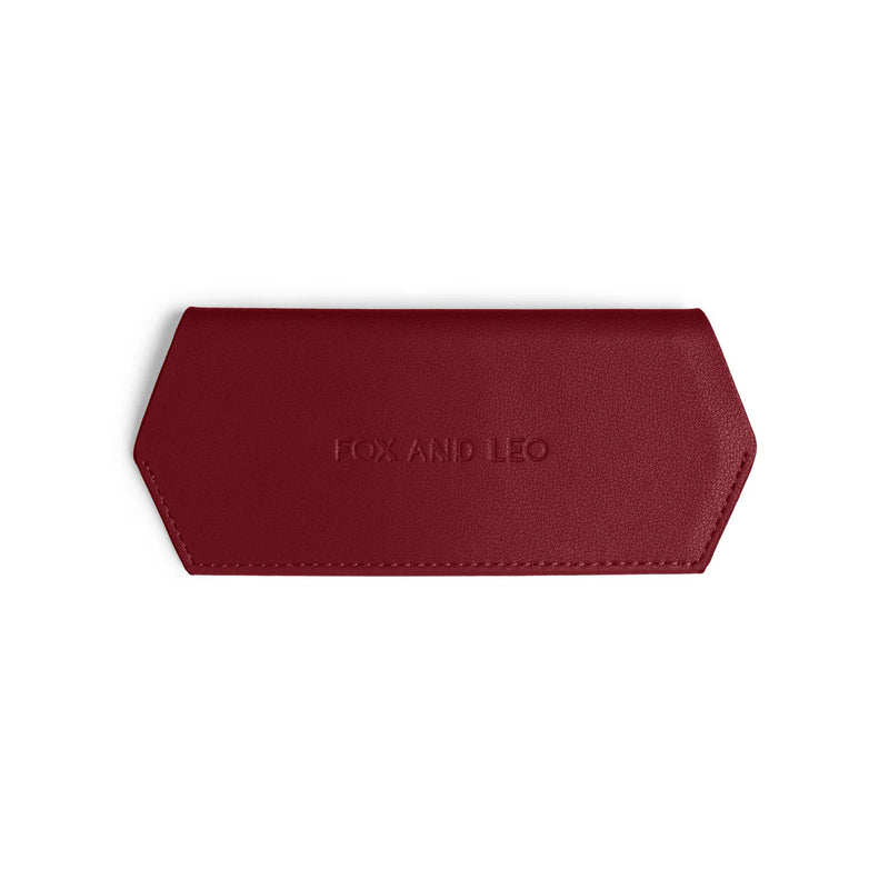 Fox and Leo glasses case - Burgundy