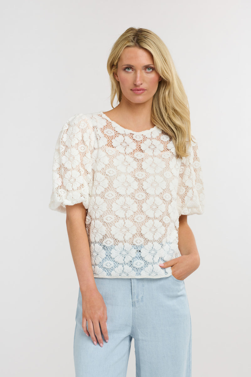 Ivy Embroidered Top - White Floral